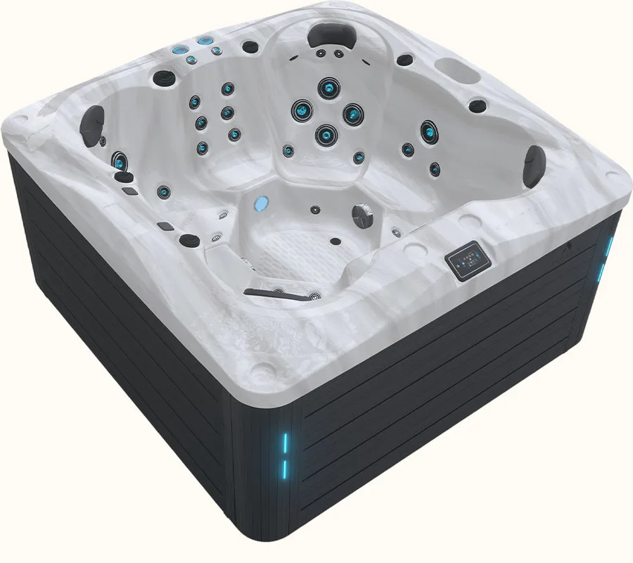 A Thermēa spa set into a backyard patio