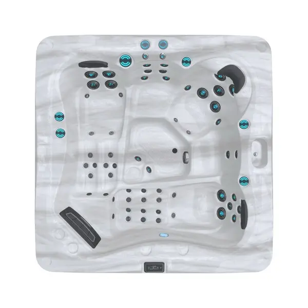 Overhead view of the Thermēa L523 hot tub seating layout