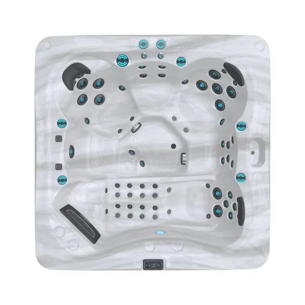 Overhead view of the Thermēa L615 hot tub seating layout