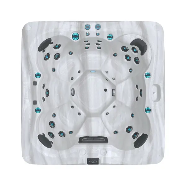 Overhead view of the Thermēa L707 hot tub seating layout