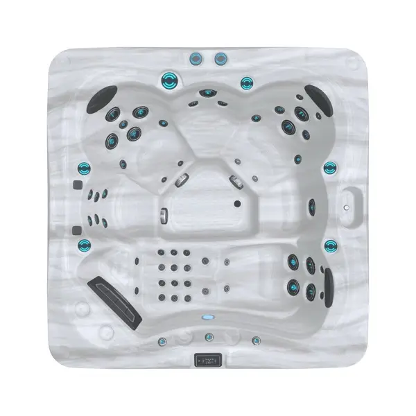 Overhead view of the Thermēa M615 hot tub seating layout