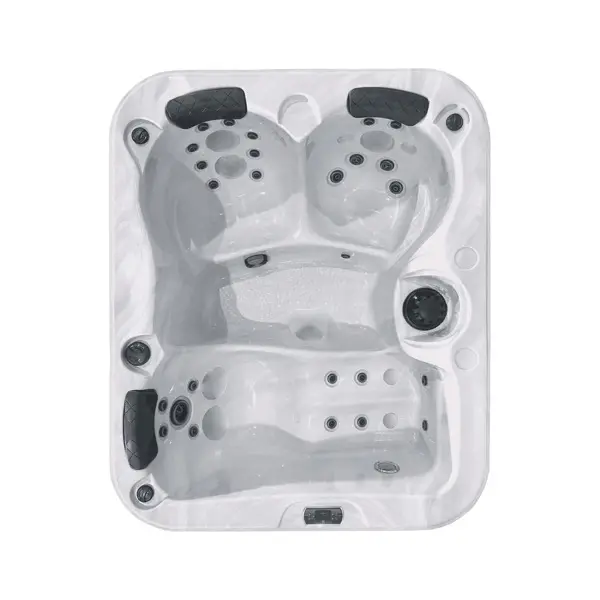Overhead view of the Thermēa S312 (120V) hot tub seating layout