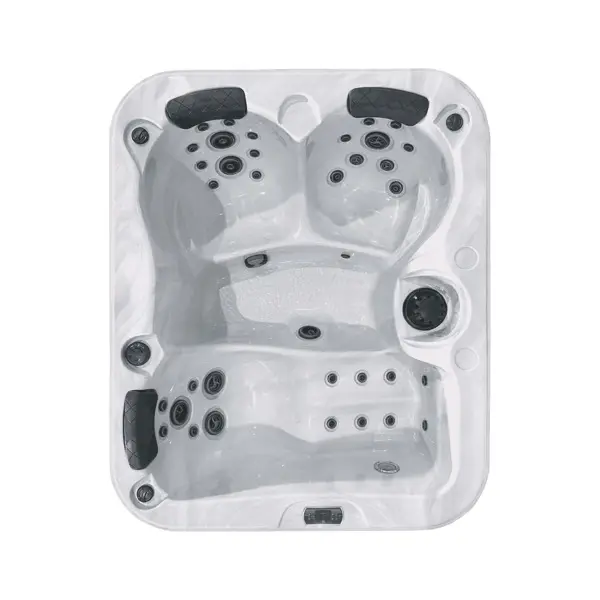 Overhead view of the Thermēa S312 (240V) hot tub seating layout