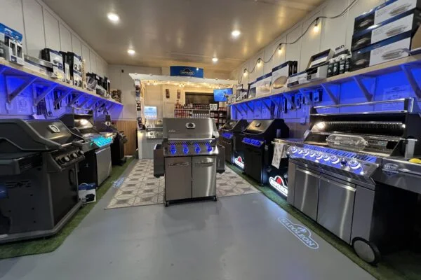 The barbecue aisle in the Classic Stoves showroom